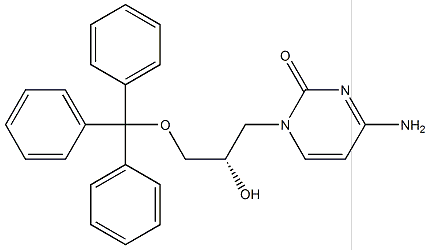 Structure of 2(1H)-PyriMidinone, 4-aMino-1-[(2S)-2-hydroxy-3-(triphenylMethoxy)propyl]- CAS 132336-30-2